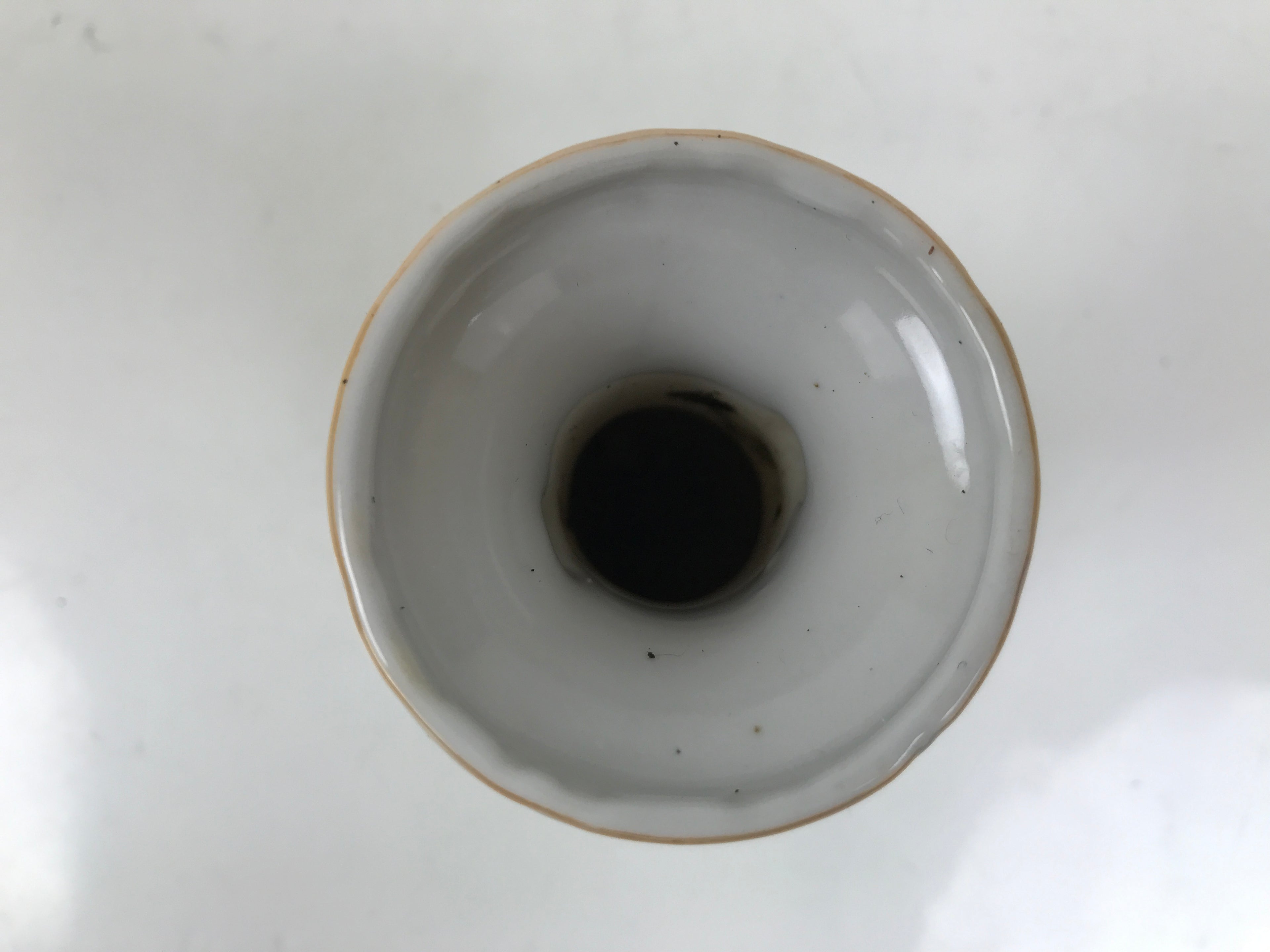 Japanese Buddhist Altar Porcelain Flower Vase Vtg Hanatate Painted Lotus BA718