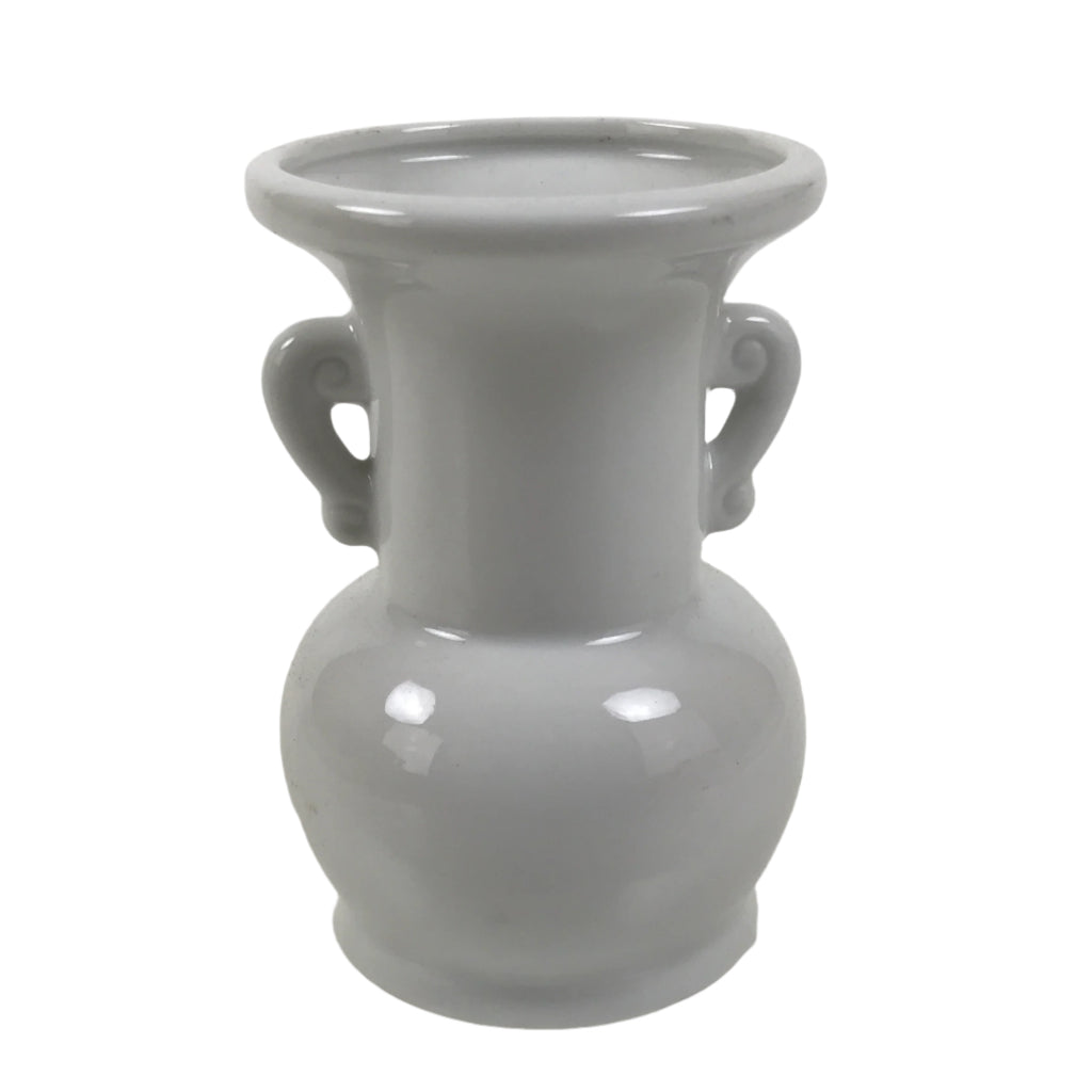 Japanese Buddhist Altar Porcelain Flower Vase Vtg Hanatate Simple White BA661