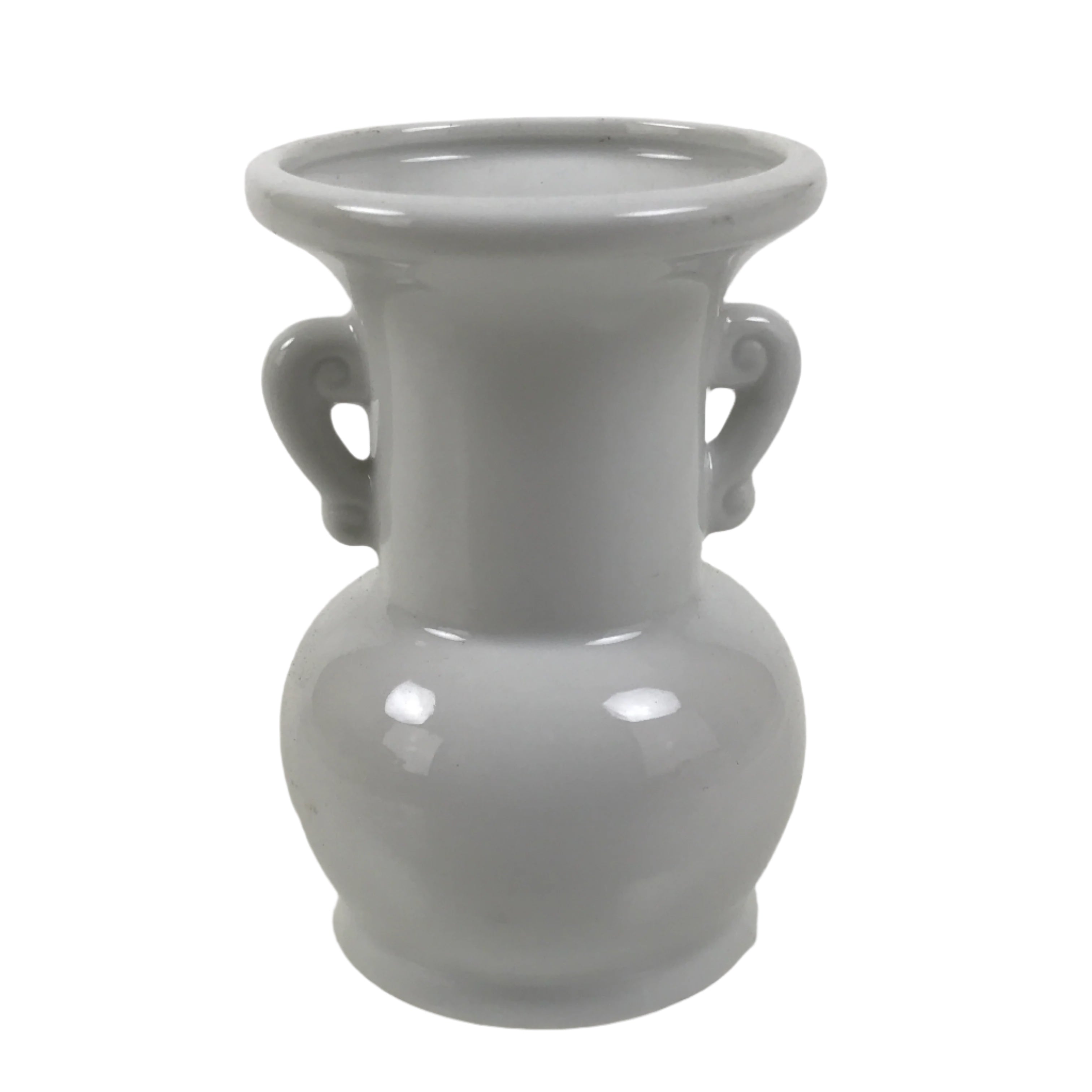 Japanese Buddhist Altar Porcelain Flower Vase Vtg Hanatate Simple White BA661