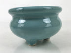 Japanese Buddhist Altar Porcelain Incense Burner Koro Vtg Celadon Blue BA532