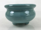 Japanese Buddhist Altar Porcelain Incense Burner Koro Vtg Celadon Blue BA532