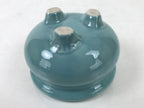 Japanese Buddhist Altar Porcelain Incense Burner Koro Vtg Celadon Blue BA532
