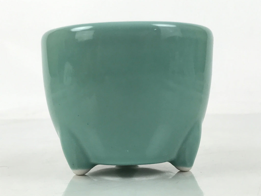 Japanese Buddhist Altar Porcelain Incense Burner Koro Vtg Celadon Blue BA663