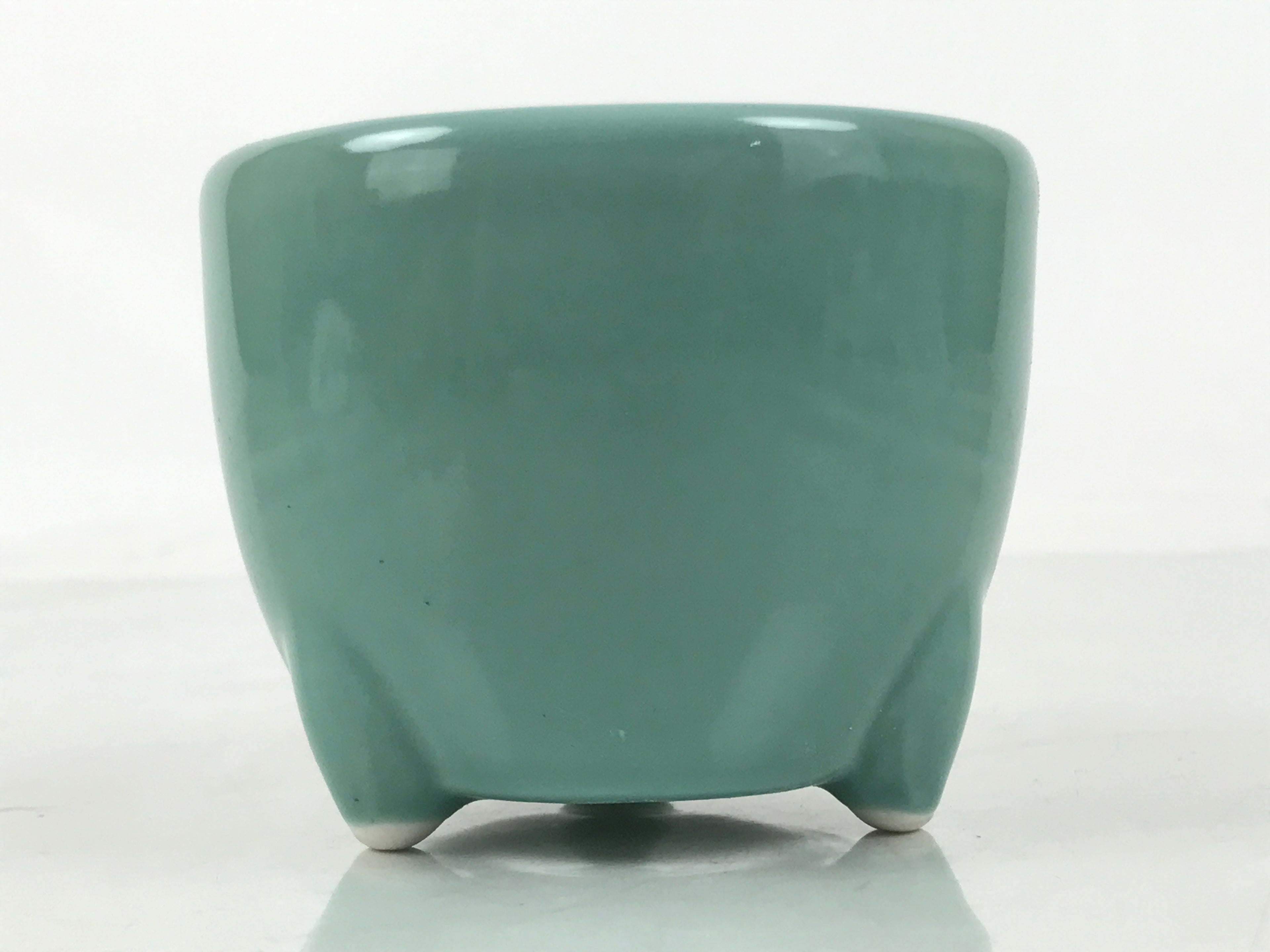 Japanese Buddhist Altar Porcelain Incense Burner Koro Vtg Celadon Blue BA663