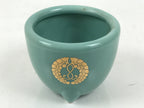 Japanese Buddhist Altar Porcelain Incense Burner Koro Vtg Celadon Blue BA663