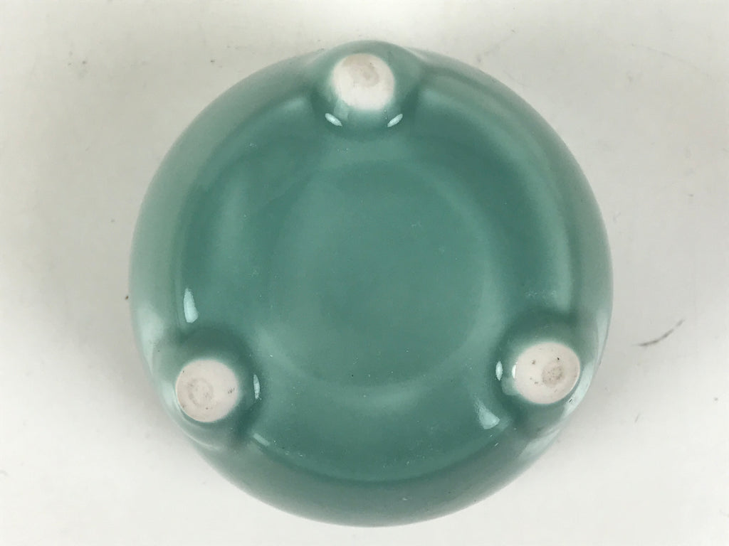 Japanese Buddhist Altar Porcelain Incense Burner Koro Vtg Celadon Blue BA663