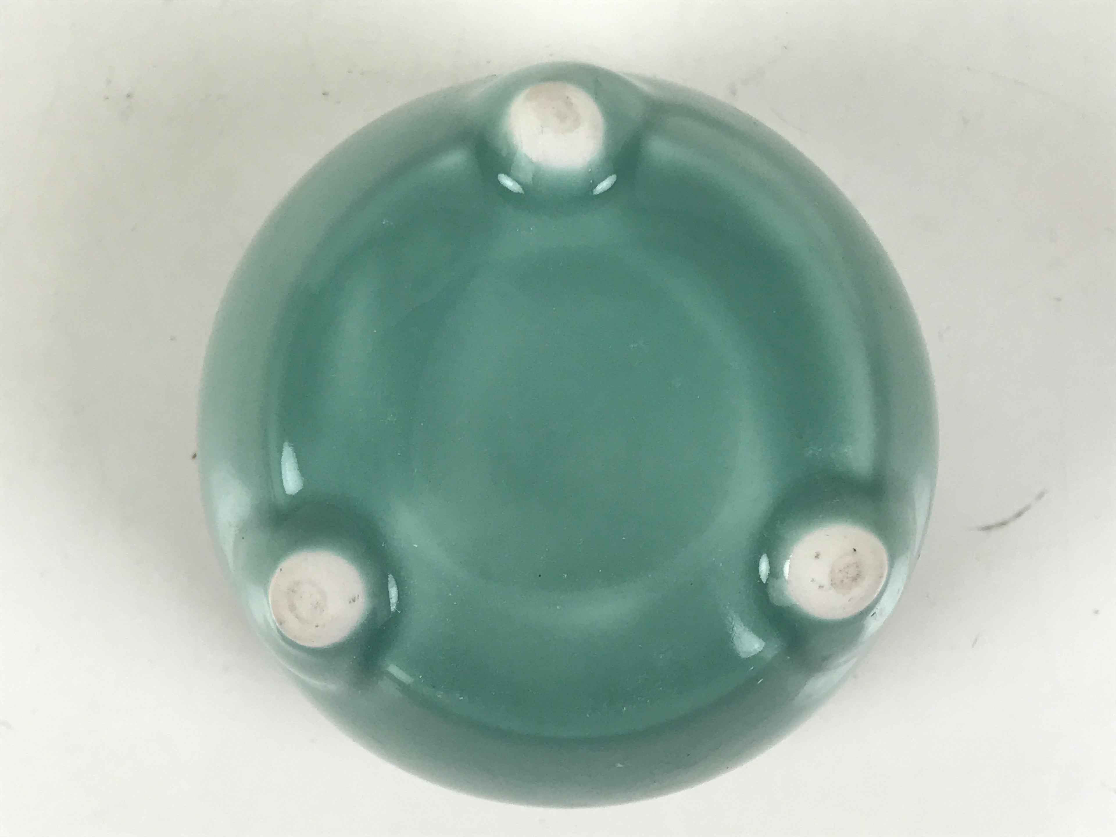 Japanese Buddhist Altar Porcelain Incense Burner Koro Vtg Celadon Blue BA663