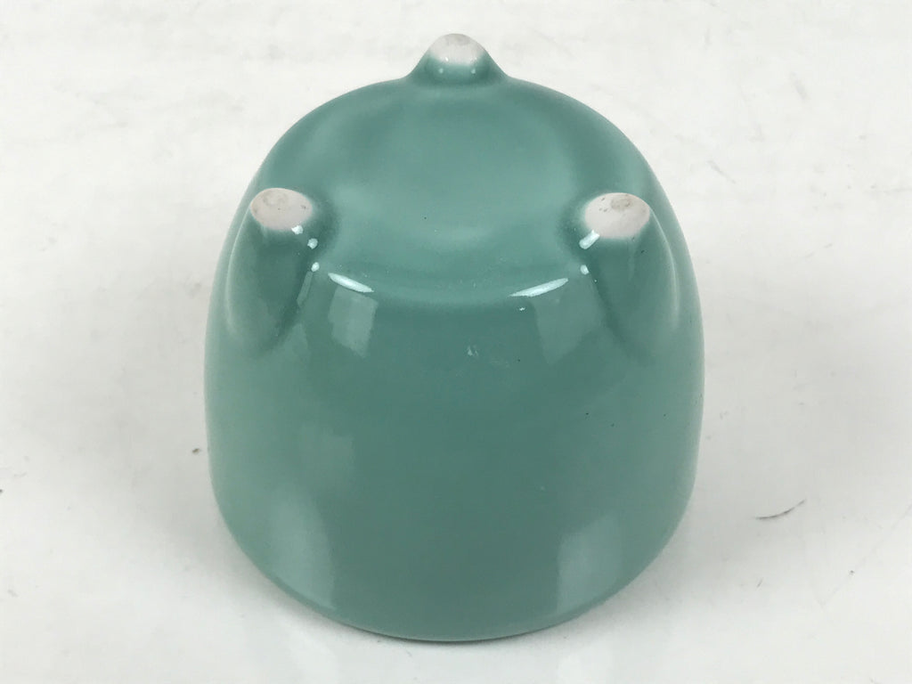 Japanese Buddhist Altar Porcelain Incense Burner Koro Vtg Celadon Blue BA663