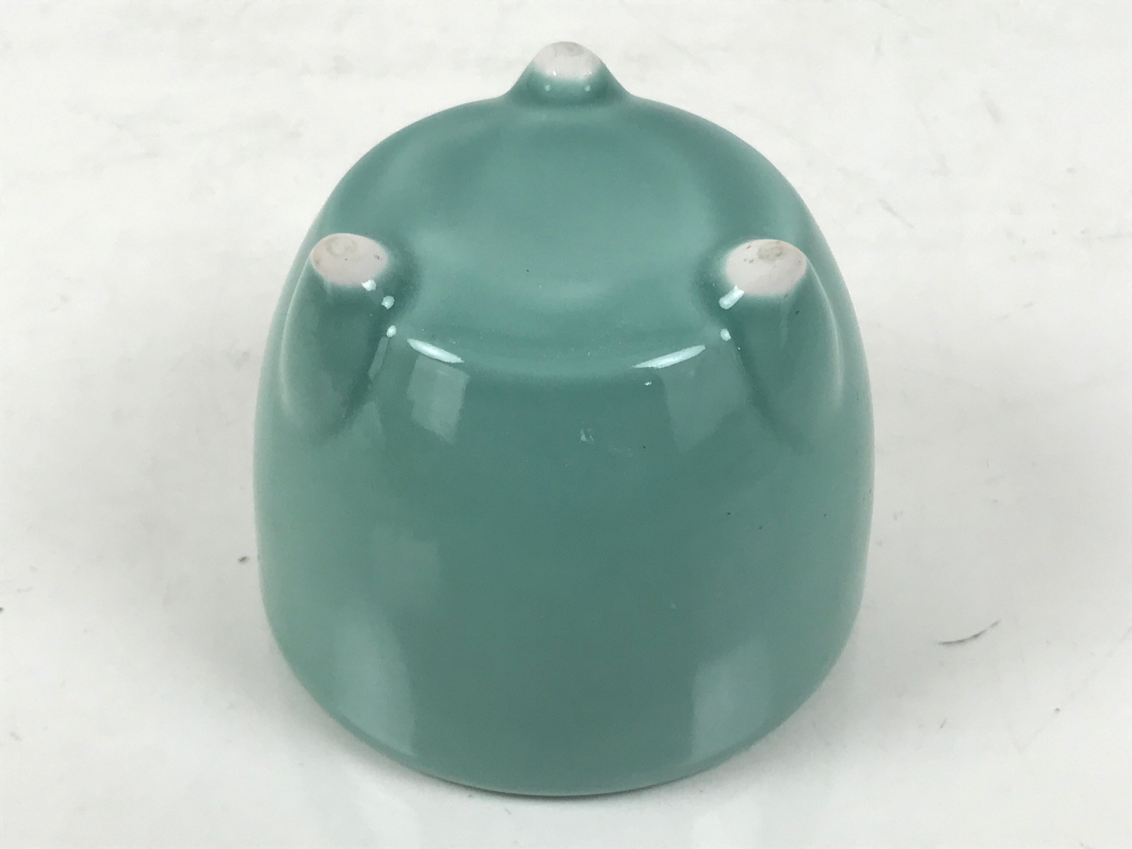 Japanese Buddhist Altar Porcelain Incense Burner Koro Vtg Celadon Blue BA663