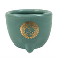 Japanese Buddhist Altar Porcelain Incense Burner Koro Vtg Celadon Blue BA663