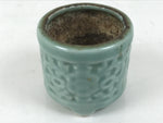 Japanese Buddhist Altar Porcelain Incense Burner Koro Vtg Celadon Blue BA665