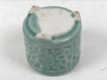 Japanese Buddhist Altar Porcelain Incense Burner Koro Vtg Celadon Blue BA665