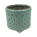 Japanese Buddhist Altar Porcelain Incense Burner Koro Vtg Celadon Blue BA665