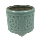 Japanese Buddhist Altar Porcelain Incense Burner Koro Vtg Celadon Blue BA665