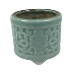 Japanese Buddhist Altar Porcelain Incense Burner Koro Vtg Celadon Blue BA665