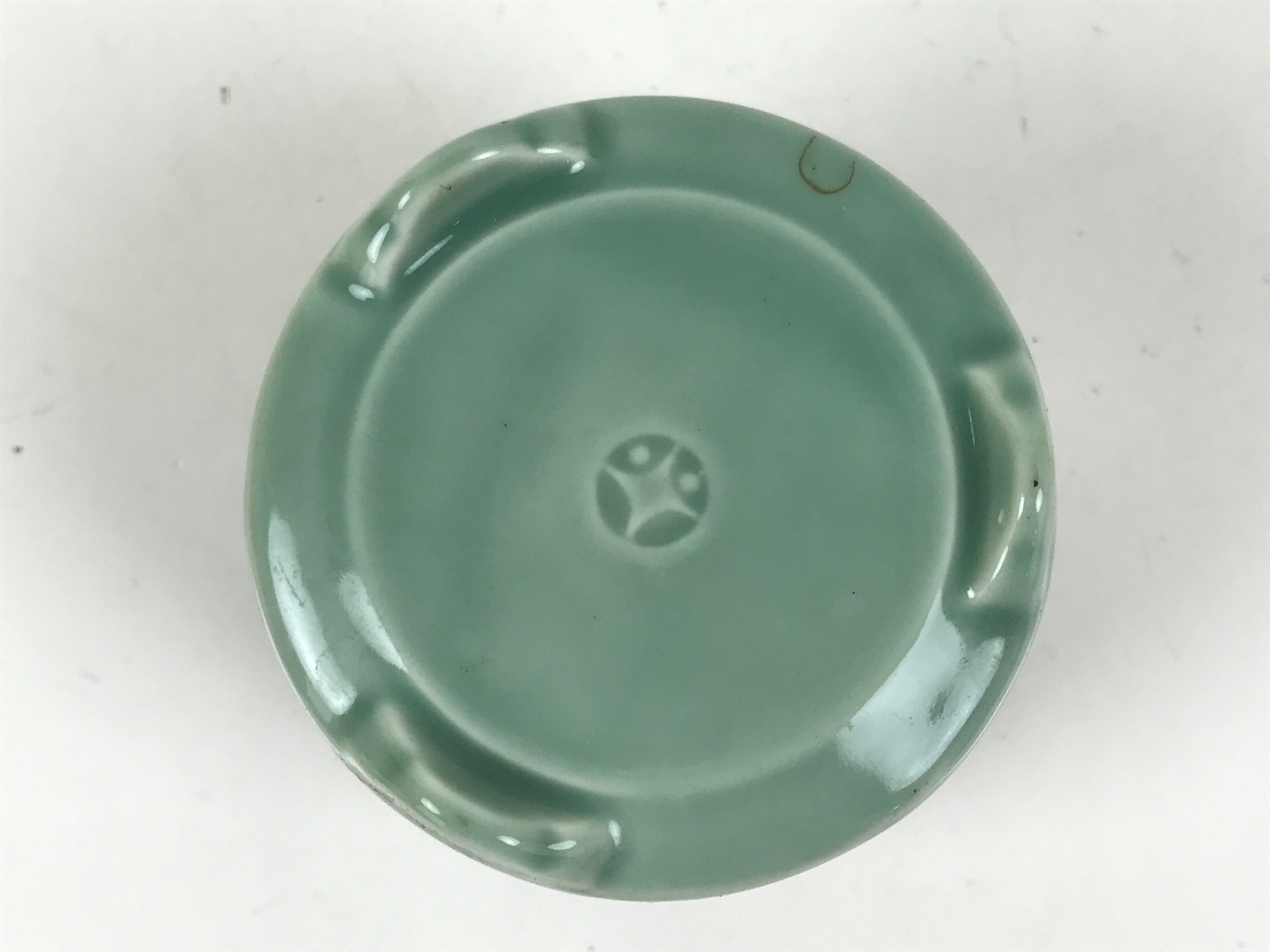 Japanese Buddhist Altar Porcelain Incense Burner Koro Vtg Celadon Blue BA666