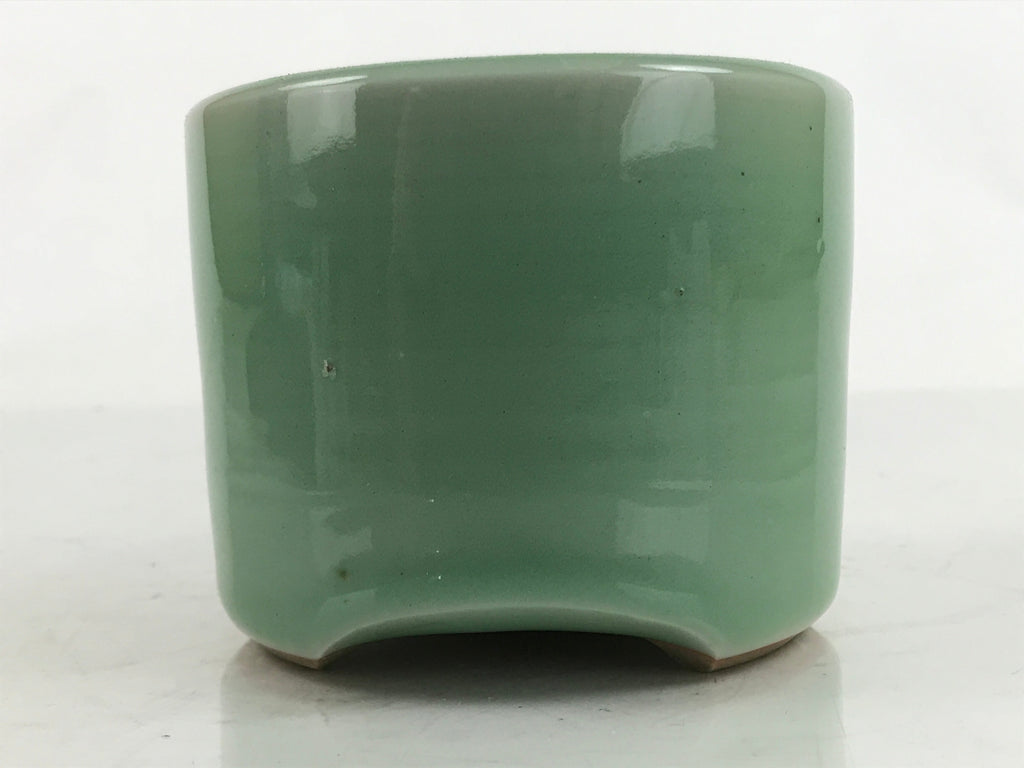 Japanese Buddhist Altar Porcelain Incense Burner Koro Vtg Celadon Green BA466