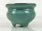 Japanese Buddhist Altar Porcelain Incense Burner Koro Vtg Celadon Lotus BA664