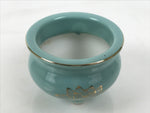 Japanese Buddhist Altar Porcelain Incense Burner Koro Vtg Celadon Lotus BA920