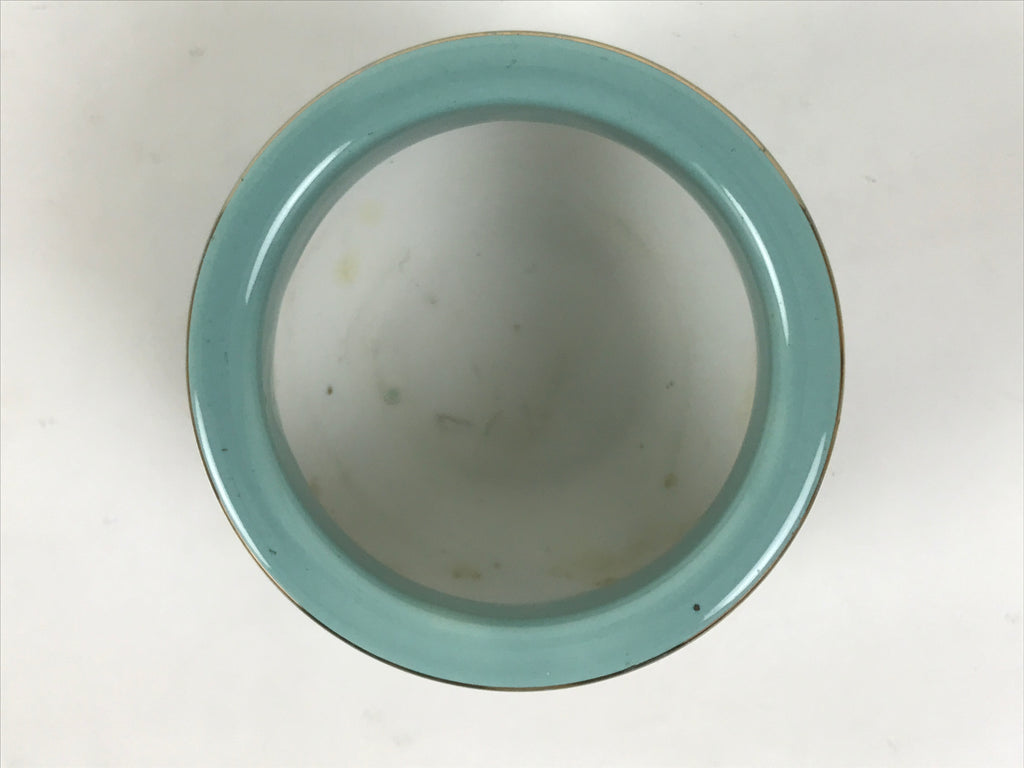 Japanese Buddhist Altar Porcelain Incense Burner Koro Vtg Celadon Lotus BA920