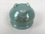 Japanese Buddhist Altar Porcelain Incense Burner Koro Vtg Celadon Lotus BA920