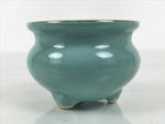 Japanese Buddhist Altar Porcelain Incense Burner Koro Vtg Celadon Lotus BA920