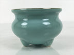 Japanese Buddhist Altar Porcelain Incense Burner Koro Vtg Celadon Lotus BA920