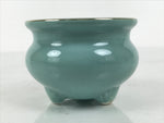 Japanese Buddhist Altar Porcelain Incense Burner Koro Vtg Celadon Lotus BA920