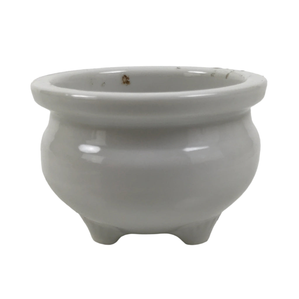 Japanese Buddhist Altar Porcelain Incense Burner Koro Vtg Simple White BA656