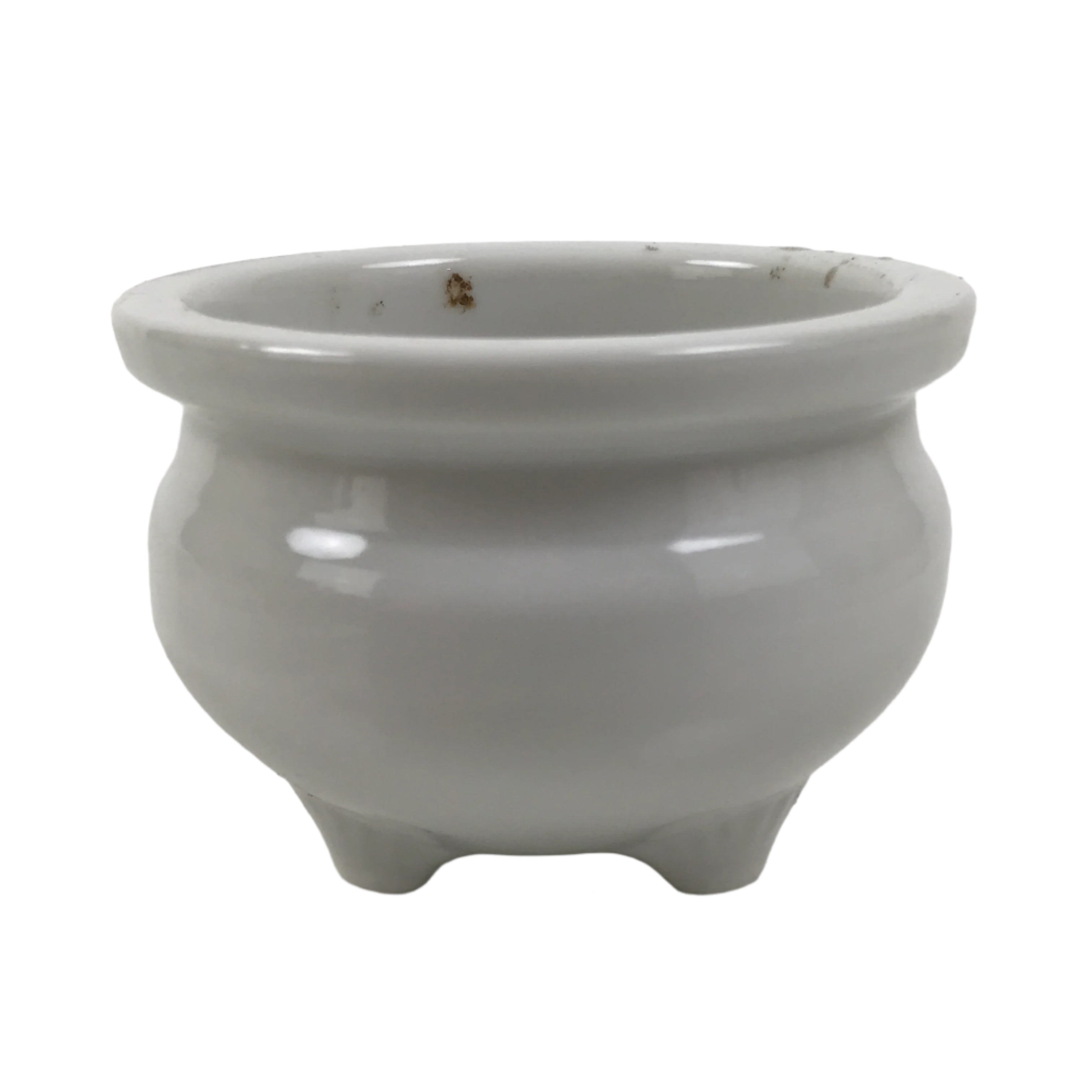 Japanese Buddhist Altar Porcelain Incense Burner Koro Vtg Simple White BA656