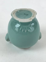 Japanese Buddhist Altar Porcelain Matchstick Disposal Jar Hikeshi Vtg Blue BA114