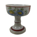 Japanese Buddhist Altar Porcelain Rice Offering Cup Vtg Blue Chrysanthemum BA720