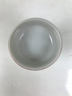 Japanese Buddhist Altar Porcelain Rice Offering Cup Vtg Red Chrysanthemum BA719