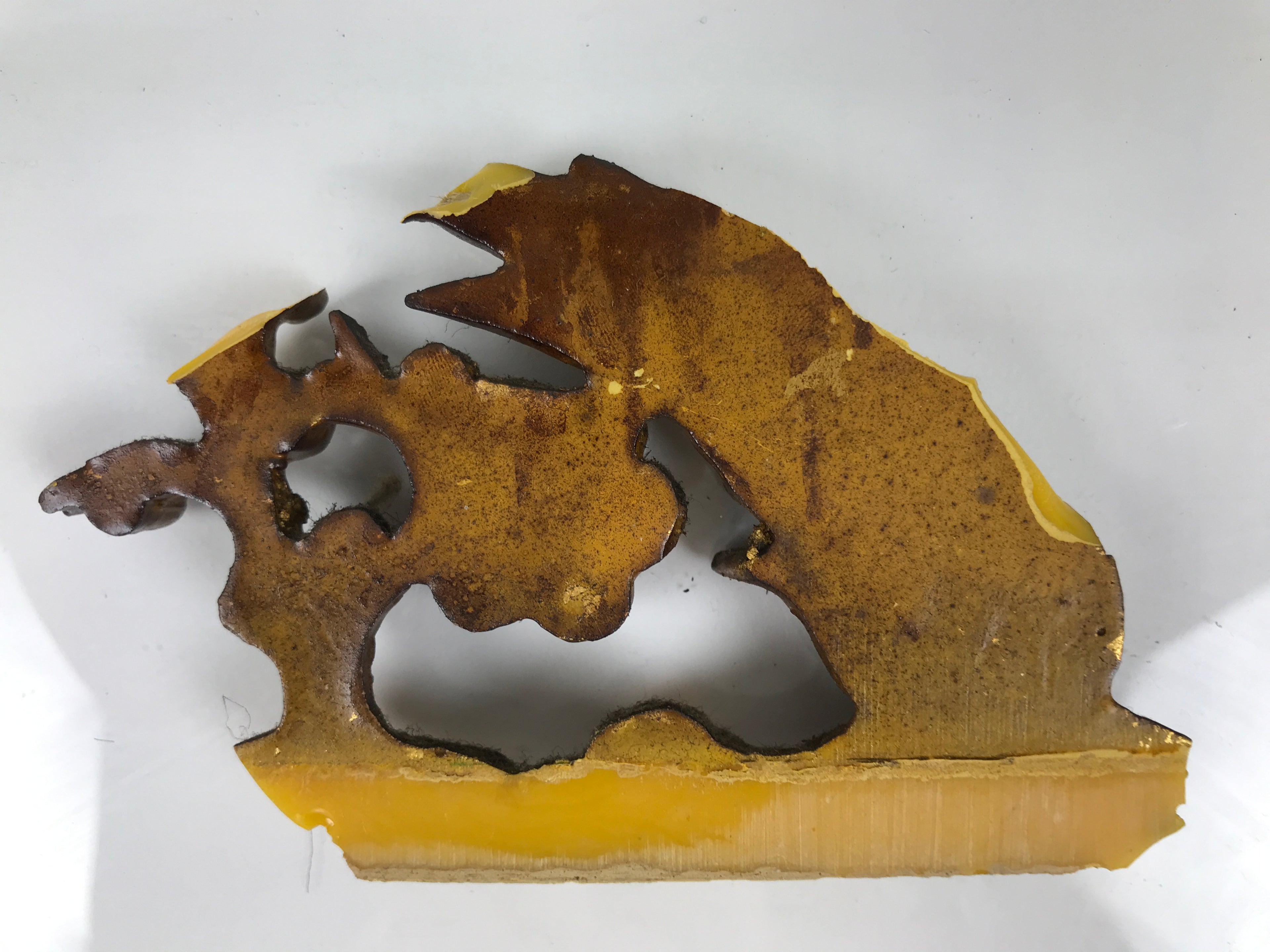 Japanese Buddhist Altar Resin Decor Butsudan Spare Part Vtg Bird Plum Gold BA751