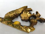 Japanese Buddhist Altar Resin Decor Butsudan Spare Part Vtg Bird Plum Gold BA751