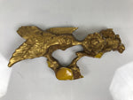 Japanese Buddhist Altar Resin Decor Butsudan Spare Part Vtg Bird Plum Gold BA752