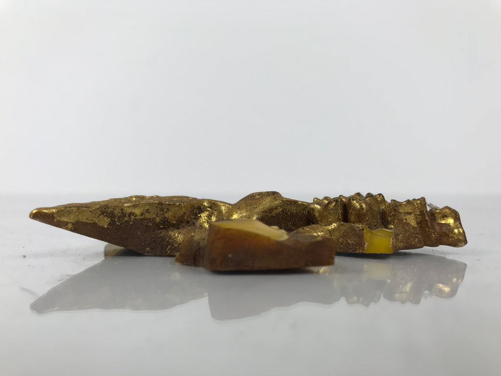 Japanese Buddhist Altar Resin Decor Butsudan Spare Part Vtg Bird Plum Gold BA752