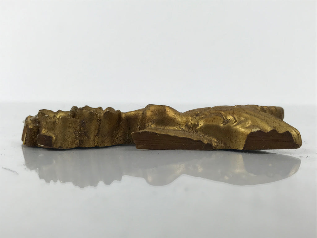 Japanese Buddhist Altar Resin Decor Butsudan Spare Part Vtg Bird Plum Gold BA752