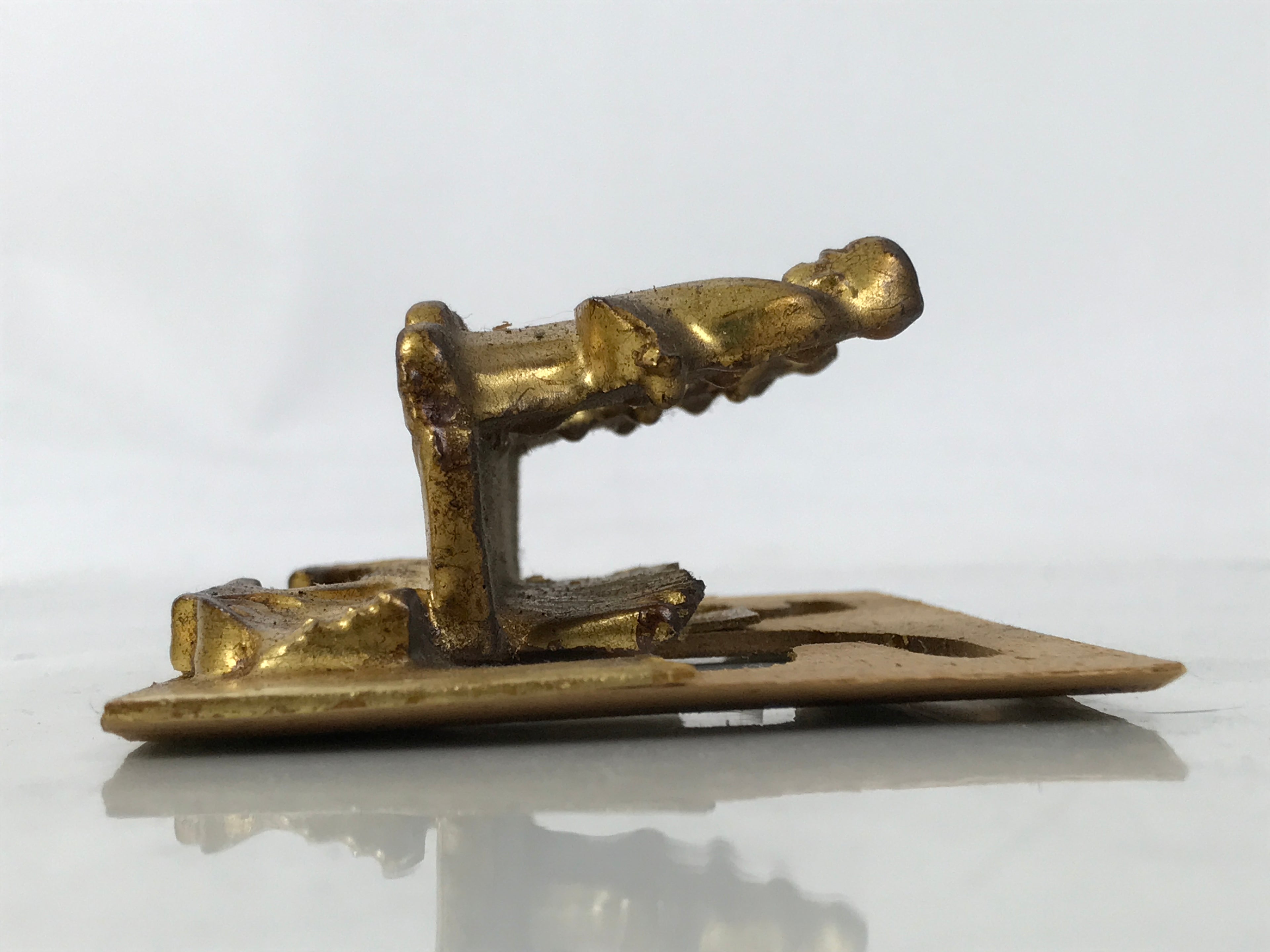 Japanese Buddhist Altar Resin Monk Figure Vtg Butsudan Spare Part Gold BA749