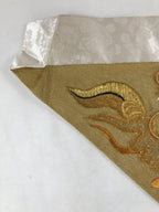 Japanese Buddhist Altar Silk Cloth Uchishiki Vtg Dragon Gold White BA256