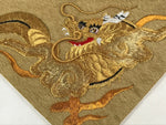Japanese Buddhist Altar Silk Cloth Uchishiki Vtg Dragon Gold White BA256
