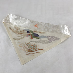 Japanese Buddhist Altar Silk Cloth Uchishiki Vtg Embroidered Phoenix Color BA254