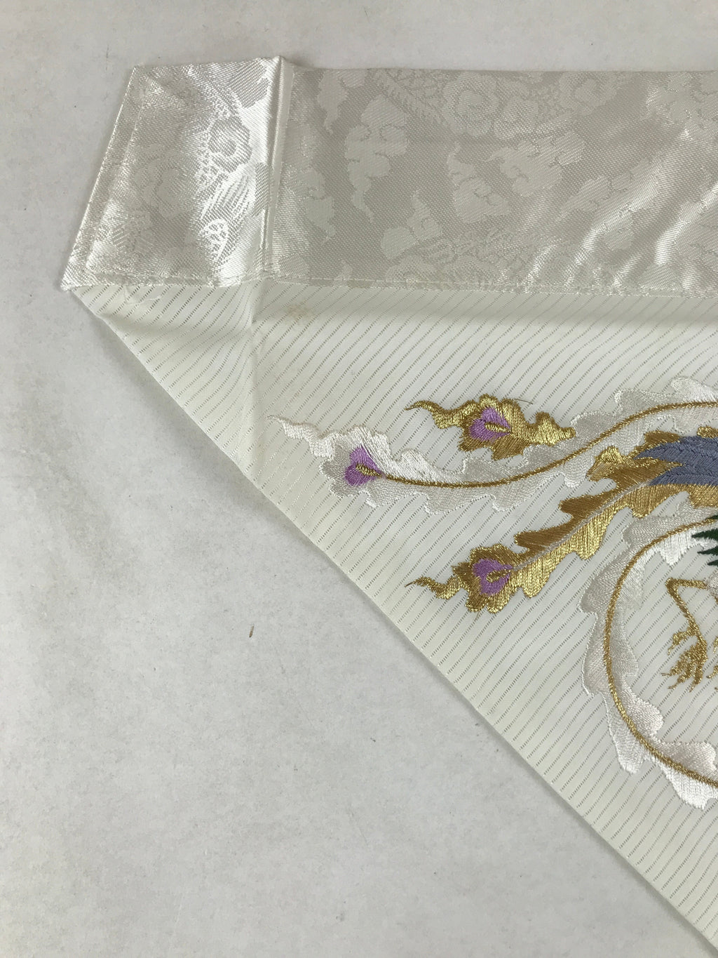 Japanese Buddhist Altar Silk Cloth Uchishiki Vtg Embroidered Phoenix Gold BA253