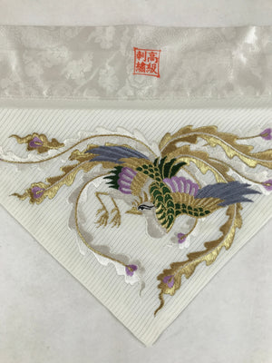 Japanese Buddhist Altar Silk Cloth Uchishiki Vtg Embroidered Phoenix Gold BA253