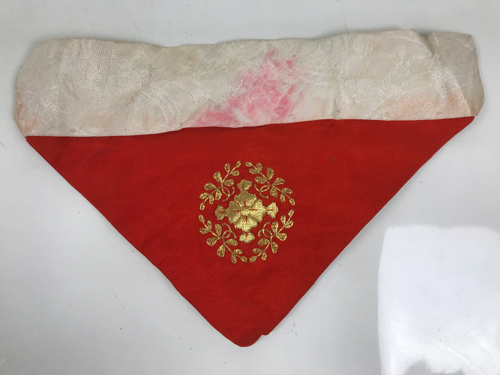 Japanese Buddhist Altar Silk Table Cloth Uchishiki Embroidered Gold Crest UC30