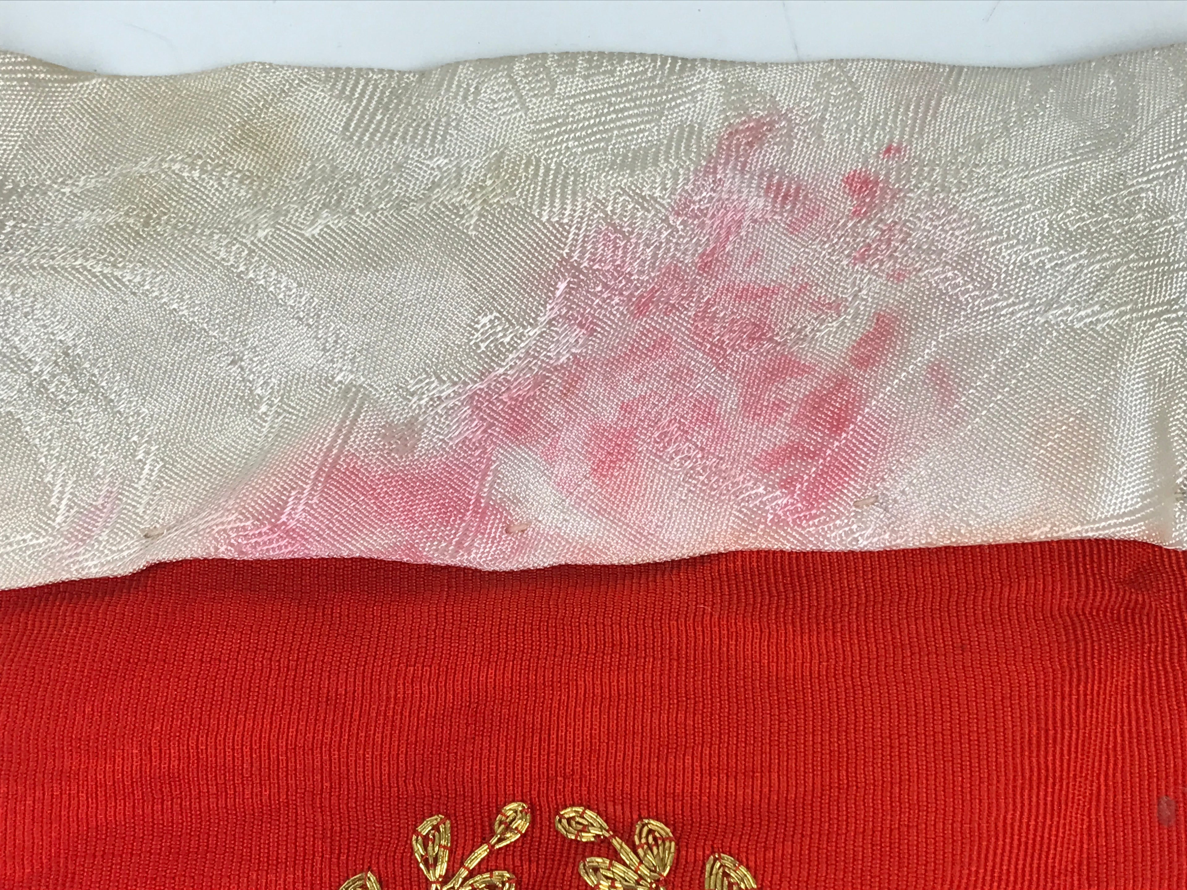 Japanese Buddhist Altar Silk Table Cloth Uchishiki Embroidered Gold Crest UC30