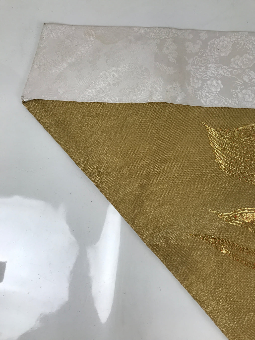 Japanese Buddhist Altar Silk Table Cloth Uchishiki Embroidered Gold Dragon UC40