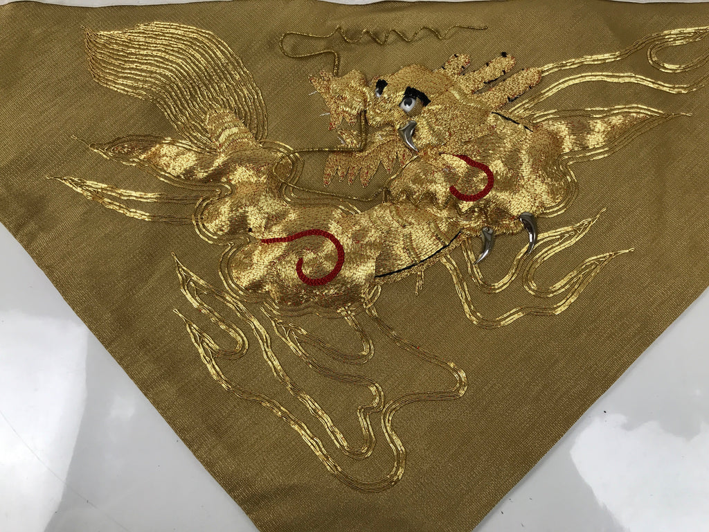 Japanese Buddhist Altar Silk Table Cloth Uchishiki Embroidered Gold Dragon UC40