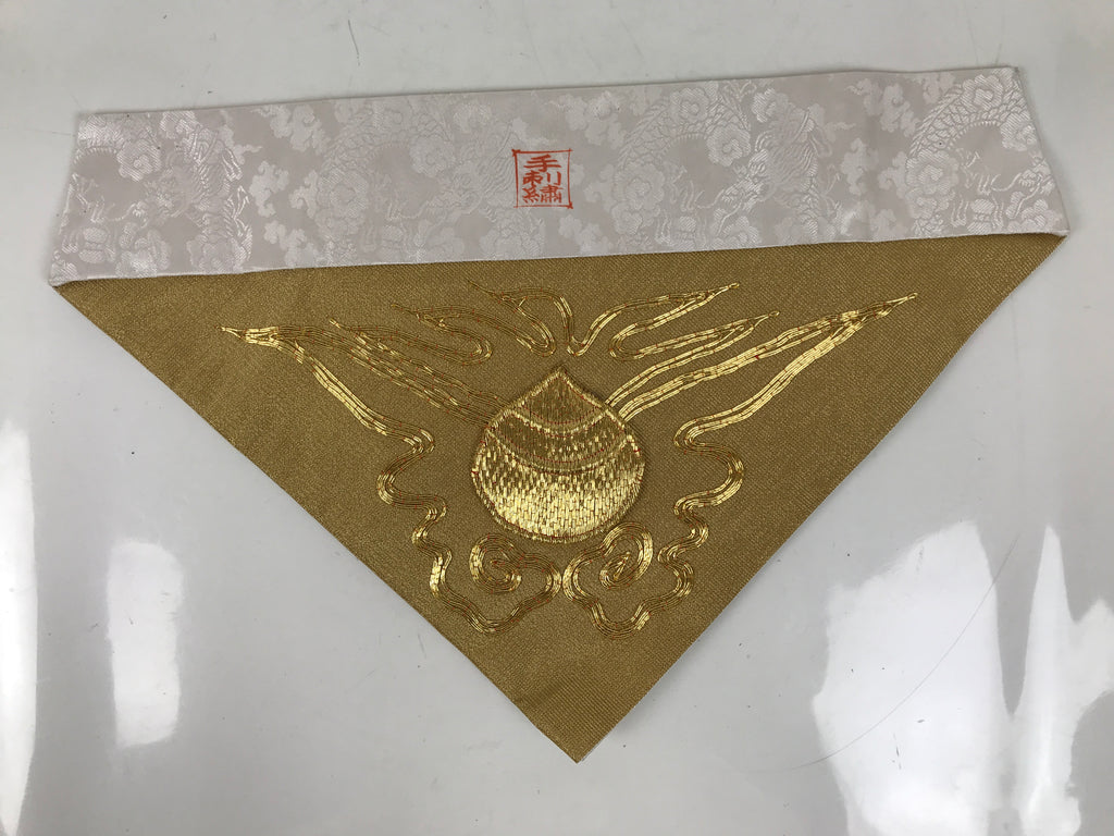 Japanese Buddhist Altar Silk Table Cloth Uchishiki Embroidered Gold Inari UC39