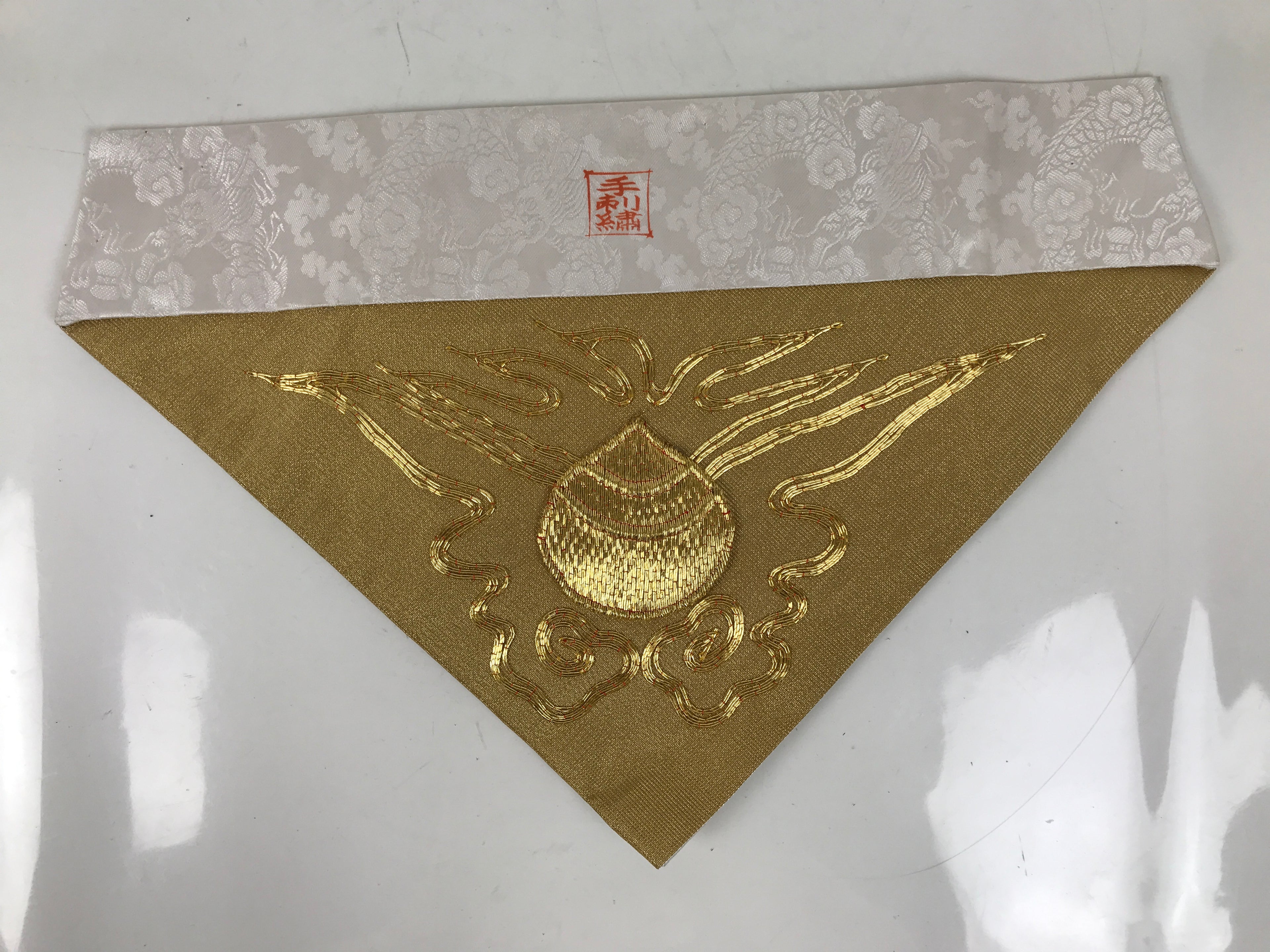 Japanese Buddhist Altar Silk Table Cloth Uchishiki Embroidered Gold Inari UC39